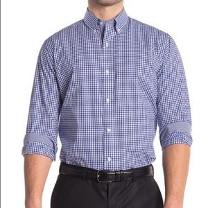 TAILORBYRD Navy Checkered Button Down Shirt XL